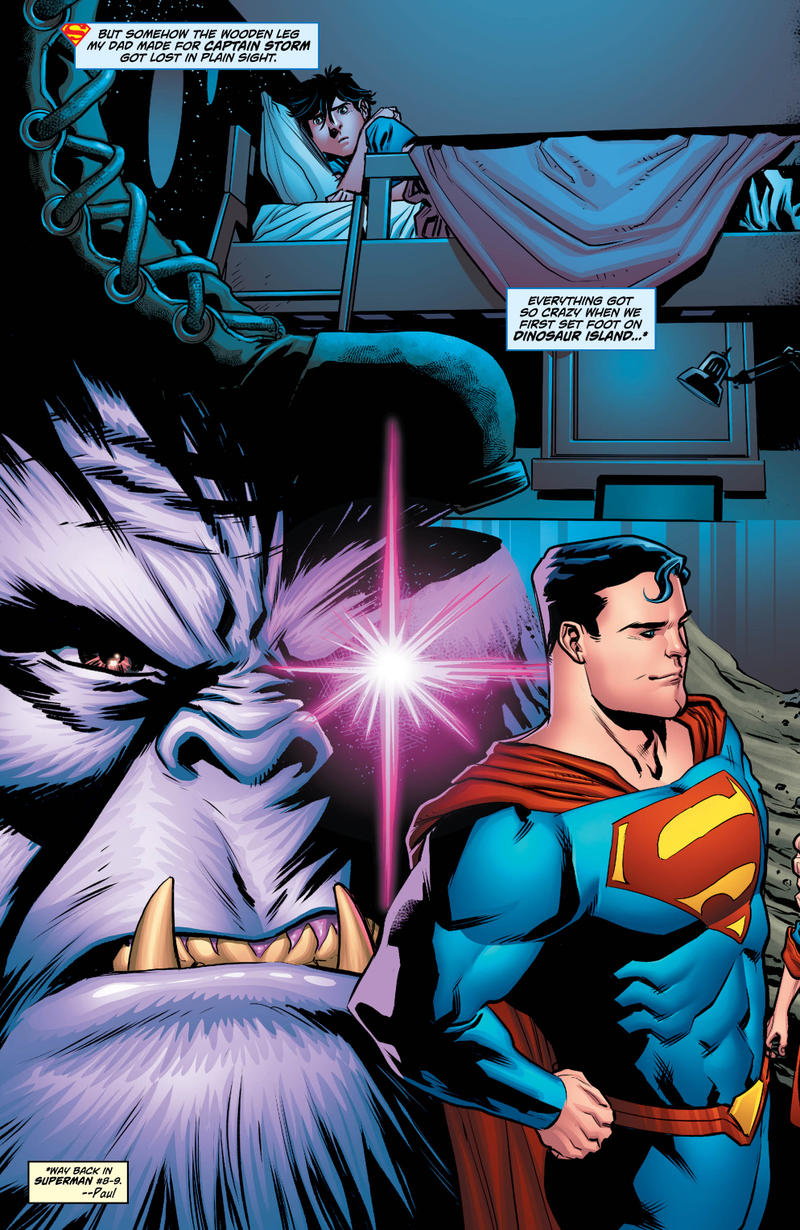 Illustration for article titled Father and son have unfinished dino-business in this Superman Special exclusive